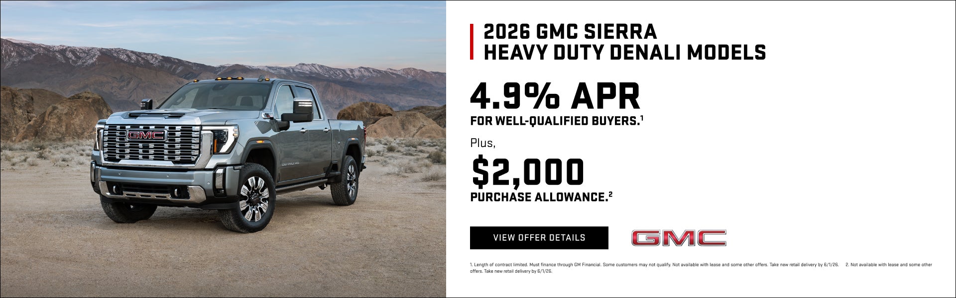 4.9% APR for well-qualified buyers.1

Plus, $2,000 PURCHASE ALLOWANCE.2